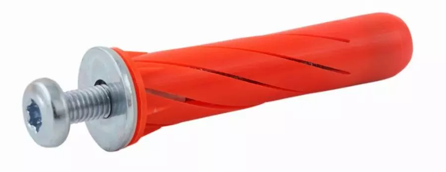 Cheville Nylon Twist Multi Matériaux G&B 10x49 Mm Vis Tête Cylind.T25 5x55 Mm - Boite De 25 - 6003