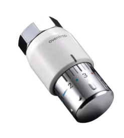 Tête Thermostatique Uni SH OVENTROP - 7-28 °C, 0 * 1-5 - Bulbe Liquide, Modèle Blanc/chromé - 1012065