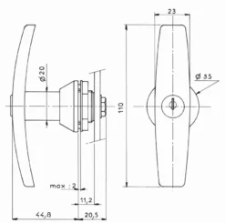 Poignée à Clé Came DOM TSS -1095-755 Sachet - 3016