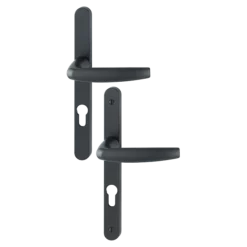 Ensemble De Porte-fenêtre Plaque étroite Atlanta 1530/300LMSGL HOPPE Noir Mat 9714 Clé I Entr.70 - ép.68/77 - 3354592