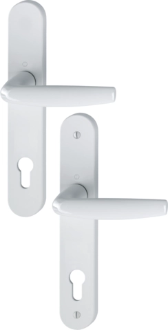 Ensemble De Porte Plaque Large Atlanta HOPPE Blanc 9016 - Clé I - Entr.92 C8 ép.68/77 - 282416