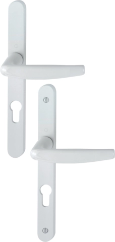 Ensemble De Porte-fenêtre Plaque étroite Atlanta 1530/300LMSGL HOPPE 195mm Blanc 9016 Clé I Entr.70 C.7 - ép.78/87 - 3303859