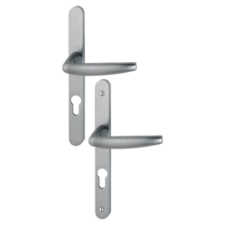 Ensemble De Porte-fenêtre Plaque étroite Atlanta 1530/300LMSGL HOPPE 195mm Asp.inox F9 Clé I Entr.92 C.8 - ép.68/77 - 3303402