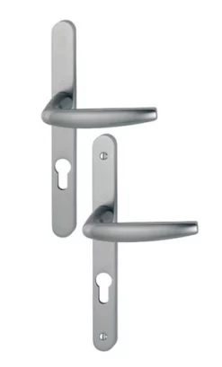 Ensemble De Porte-fenêtre Plaque étroite Atlanta 1530/300LMSGL HOPPE Asp.Inox F9 Clé I Ent.70 - ép.88-97 - 3303883