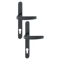 Ensemble De Porte-fenêtre Plaque étroite Atlanta 1530/300LMSGL HOPPE Noir Mat Clé I Entr.92 - ép.58-67 - 3303795