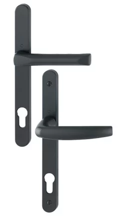 Ensemble De Porte-fenêtre Plaque étroite Atlanta 113KH/300LMSGL/1530 HOPPE Noir Mat Clé I Entr.92 - ép.58-67 - 3366041