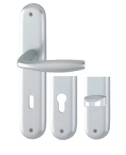 Ensemble De Porte Sur Plaque New York Clé L Aspect Inox F9 - 1810/300M - Entr.195mm - 3279449