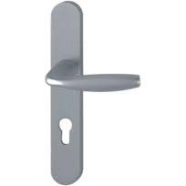 Ensemble De Porte Plaque Large New York Clé I Aspect Inox F9 HOPPE - 1810/300M - 195mm - Entr.7/70 C.7mm - 58/67 - 3281160