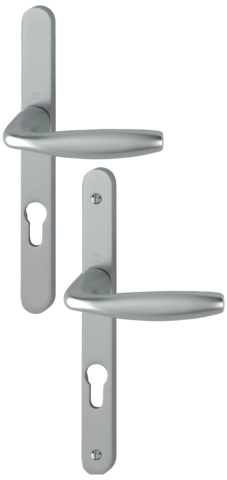 Ensemble De Porte Plaque étroite New York Clé I Aspect Inox F9 HOPPE - 1810RH/300LMSGL/1810 - 195mm - Entr.7/70 C.7 - 48/57 - 3398093