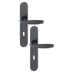 Paire De Béquilles Sur Grande Plaque New York HOPPE 1810/300M Noir Mat - Clé L - 11803915