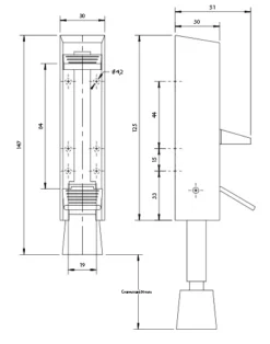 Cale Porte Double Ressort 147mm SEVAX Argent - Poids Max.60 Kg - 660235
