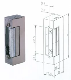 Gâche électrique 10/24V à émission EFF EFF à Larder - Sans Têtiere, Non Temporisé - SPE71