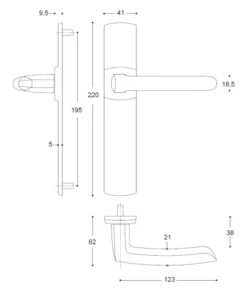 Ensemble Scult Clé I BEZAULT Entraxe 195 Mm Chrome Velours - 204373