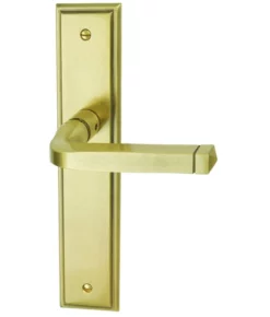 Ensemble Sur Plaque Castillac Laiton Satiné BRIONNE 195mm Bec De Cane - V.1019740LS