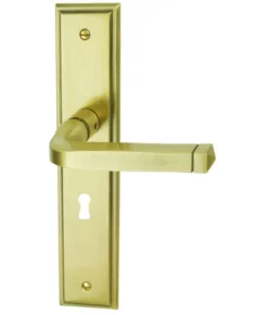 Ensemble Sur Plaque Castillac Laiton Satiné BRIONNE 195mm Clé L - V.1019741LS