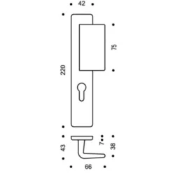 Ensemble De Porte Palière Riviera 536 BEZAULT Entraxe 195 Mm Champagne - Clé I - 0121978