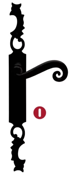 Ensemble De Porte Rustique Aquitaine 41 BOUVET Fer Noir - Clé L - 16407