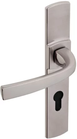 Ensemble De Porte Sur Plaque Muze BEZAULT - Entraxe 195mm - Chrome Velours - Clé I - 4075/6391