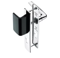 Ensemble Pour Porte Palière BEZAULT - RIV BLOC - Poignée 536 ABS Noir/chrome - Clé I - 63223