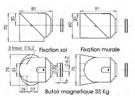 Butoir De Porte Magnétique Universel 161340 MONIN - Gris - Force 35Kg - 161340 2 Butoir De Porte Magnétique Universel 161340 MONIN - Gris - Force 35Kg - 161340 – Image 2