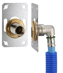 FIXSYSTEM Simple : Kit Complet De Fixation D'un Robinet Mural Simple M1/2' (15x21) Coude D'alimentation à Sertir Profil TH Sur Tube PER NOYON & THIEBAULT - Ø 16 Mm, Sortie Femelle 1/2' (15x21) - 3327-16PL1