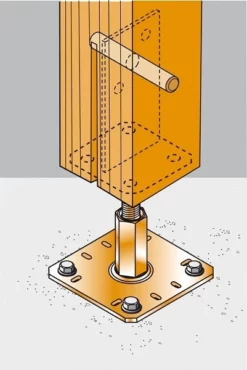 Support De Poteau Réglable SIMPSON - H.320 X ép.4 Mm - PPSR320 6 Support De Poteau Réglable SIMPSON - H.320 X ép.4 Mm - PPSR320 -BOSTITCH Boutique SAA40011 3