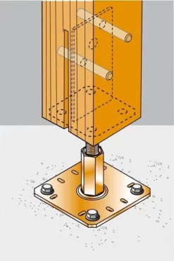 Support De Poteau Réglable SIMPSON - H.320 X ép.4 Mm - PPSR320 7 Support De Poteau Réglable SIMPSON - H.320 X ép.4 Mm - PPSR320 -BOSTITCH Boutique SAA40011 4