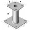 Pied De Poteau Fixe SIMPSON - A100xB150xC100xD130xF130mm - PPA150