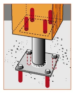 Pied De Poteau Fixe SIMPSON - A100xB150xC100xD130xF130mm - PPA150 -BOSTITCH Boutique SAA40015 3