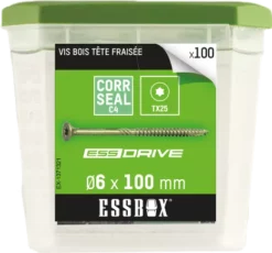 Vis ESSBOX SCELL-IT à Bois - Ø6 Mm X 100 Mm - Boite De 100 - EX-1371321