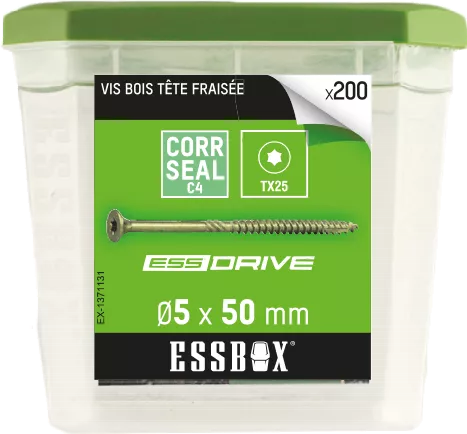 Vis ESSBOX SCELL-IT à Bois - Ø5 Mm X 50 Mm - Boite De 200 - EX-1371131 1 Vis ESSBOX SCELL-IT à Bois - Ø5 Mm X 50 Mm - Boite De 200 - EX-1371131