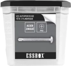 Vis ESSBOX SCELL-IT Autoperceuse - Zingué Blanc - Tête Cylindrique - Empreinte PH - Ø4,8 Mm X 25 Mm - Boite De 500 - EX-94702148025