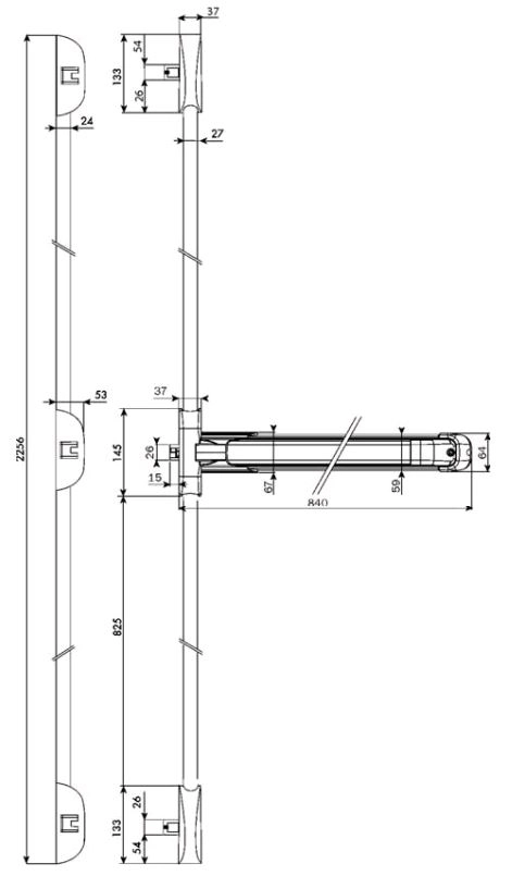 Serrure Coupe-feu Push Idea 3 Points Latéraux ISEO Barre Grise 840 Mm - Gris - 942608433TA 1 Serrure Coupe-feu Push Idea 3 Points Latéraux ISEO Barre Grise 840 Mm - Gris - 942608433TA