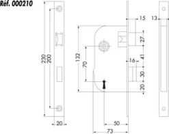 Coffre à Mortaiser 4 Gorges Clé L Noir JPM Axe 50 - Avec Gâche - 000210-02-11