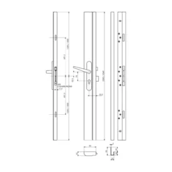 Serrure Réversible 3 Points Latéraux Tribando THIRARD - Marron - 2250 Mm Max - 73072