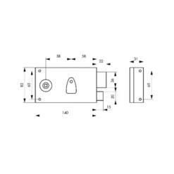 Serrure Horizontale Noir Epoxy 140x85 Mm THIRARD à Pêne Dormant Demi-tour - Droite - 000111