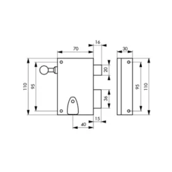 Serrure Verticale à Tirage 4 Gorges THIRARD - 70 X 110 Mm - Droite - époxy Noir - 132