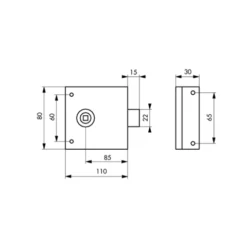 Serrure Bec De Cane Réversible Horizontale Noir époxy 110x80 Mm THIRARD C6 - 000110
