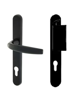 Ensemble De Porte Palière Plaque étroite Aileron Atlanta HOPPE 554/3346/1530 Noir 9714 - Clé I - Ent.8/92 56/70 - 2354620