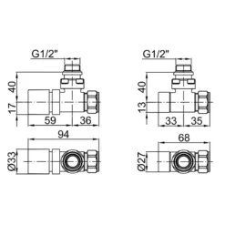 Robinet Coude équerre Raccord Cuivre/multicouche 1/2” IRSAP Blanc - VALKITSQUCU01 -BOSTITCH Boutique kit robinet coude equerre valkitsqucu01 thermostatisable blanc 2