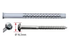 Cheville Longue Nylon Universelle GX-L G&B + Vis Zing Anti Intrusion Tête Ronde - 970